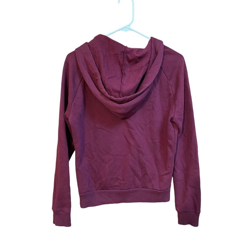Victoria Secret Women's PINK Full Zip Hoodie Sweatshirt in Burgundy Red Size S - Picture 2 of 6